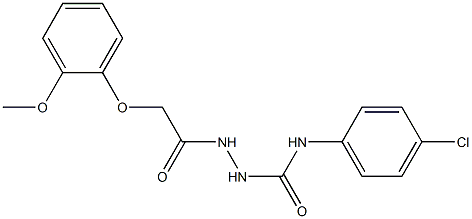 N-(4-chlorophenyl)-2-[2-(2-methoxyphenoxy)acetyl]-1-hydrazinecarboxamide 化学構造式