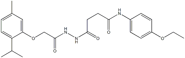 N-(4-ethoxyphenyl)-4-{2-[2-(2-isopropyl-5-methylphenoxy)acetyl]hydrazino}-4-oxobutanamide Struktur