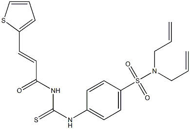 N,N-diallyl-4-[({[(E)-3-(2-thienyl)-2-propenoyl]amino}carbothioyl)amino]benzenesulfonamide 结构式