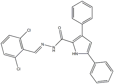 N'-[(E)-(2,6-dichlorophenyl)methylidene]-3,5-diphenyl-1H-pyrrole-2-carbohydrazide 化学構造式