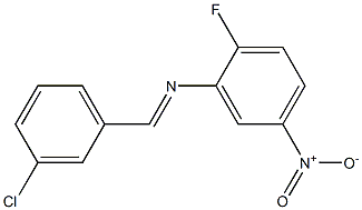 N-[(E)-(3-chlorophenyl)methylidene]-N-(2-fluoro-5-nitrophenyl)amine Structure