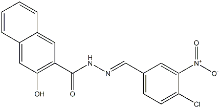 N'-[(E)-(4-chloro-3-nitrophenyl)methylidene]-3-hydroxy-2-naphthohydrazide 结构式