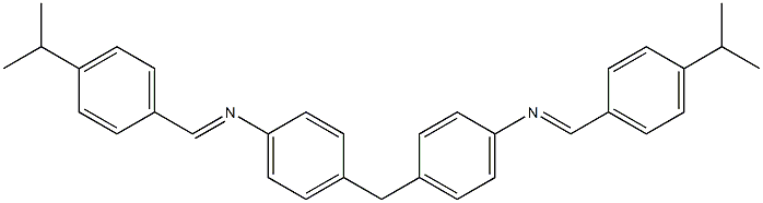 N-[(E)-(4-isopropylphenyl)methylidene]-N-[4-(4-{[(E)-(4-isopropylphenyl)methylidene]amino}benzyl)phenyl]amine 化学構造式