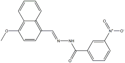 N'-[(E)-(4-methoxy-1-naphthyl)methylidene]-3-nitrobenzohydrazide,,结构式