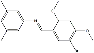 N-[(E)-(5-bromo-2,4-dimethoxyphenyl)methylidene]-N-(3,5-dimethylphenyl)amine 结构式