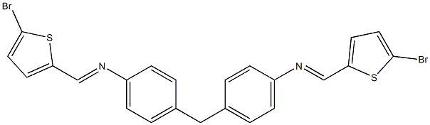 N-[(E)-(5-bromo-2-thienyl)methylidene]-N-[4-(4-{[(E)-(5-bromo-2-thienyl)methylidene]amino}benzyl)phenyl]amine Structure