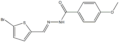 N'-[(E)-(5-bromo-2-thienyl)methylidene]-4-methoxybenzohydrazide 化学構造式