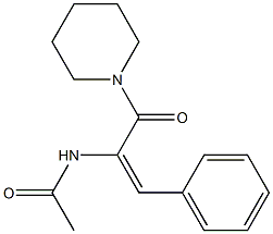 N-[(E)-2-phenyl-1-(1-piperidinylcarbonyl)ethenyl]acetamide Structure