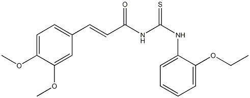 N-[(E)-3-(3,4-dimethoxyphenyl)-2-propenoyl]-N'-(2-ethoxyphenyl)thiourea 结构式