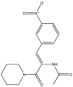 N-[(Z)-2-(3-nitrophenyl)-1-(1-piperidinylcarbonyl)ethenyl]acetamide 化学構造式