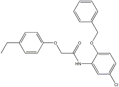 N-[2-(benzyloxy)-5-chlorophenyl]-2-(4-ethylphenoxy)acetamide 化学構造式