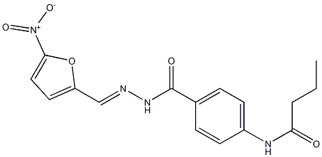 N-[4-({2-[(E)-(5-nitro-2-furyl)methylidene]hydrazino}carbonyl)phenyl]butanamide Structure