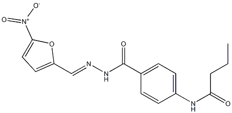 N-[4-({2-[(E)-(5-nitro-2-furyl)methylidene]hydrazino}carbonyl)phenyl]butanamide 结构式