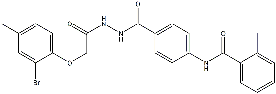 N-[4-({2-[2-(2-bromo-4-methylphenoxy)acetyl]hydrazino}carbonyl)phenyl]-2-methylbenzamide Struktur