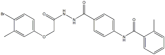 N-[4-({2-[2-(4-bromo-3-methylphenoxy)acetyl]hydrazino}carbonyl)phenyl]-2-methylbenzamide 化学構造式