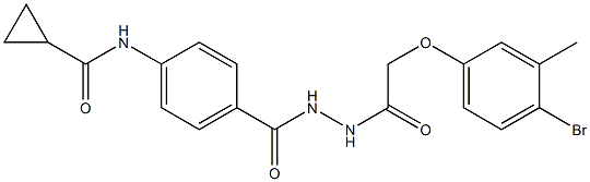 N-[4-({2-[2-(4-bromo-3-methylphenoxy)acetyl]hydrazino}carbonyl)phenyl]cyclopropanecarboxamide 结构式