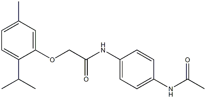 N-[4-(acetylamino)phenyl]-2-(2-isopropyl-5-methylphenoxy)acetamide Struktur