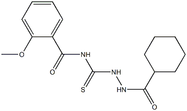 N-{[2-(cyclohexylcarbonyl)hydrazino]carbothioyl}-2-methoxybenzamide Structure