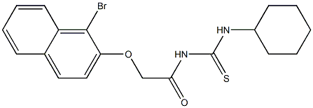 N-{2-[(1-bromo-2-naphthyl)oxy]acetyl}-N'-cyclohexylthiourea,,结构式