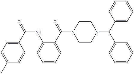 N-{2-[(4-benzhydryl-1-piperazinyl)carbonyl]phenyl}-4-methylbenzamide,,结构式