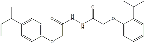 N'-{2-[4-(sec-butyl)phenoxy]acetyl}-2-(2-isopropylphenoxy)acetohydrazide,,结构式