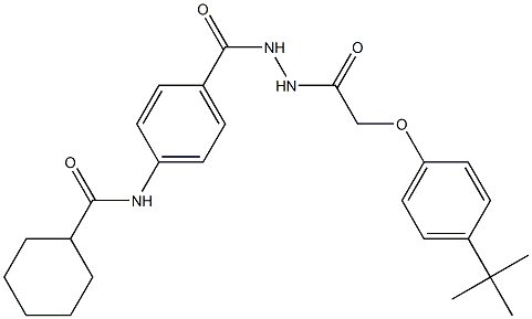 N-{4-[(2-{2-[4-(tert-butyl)phenoxy]acetyl}hydrazino)carbonyl]phenyl}cyclohexanecarboxamide|