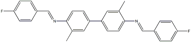 N-[(E)-(4-fluorophenyl)methylidene]-N-(4'-{[(E)-(4-fluorophenyl)methylidene]amino}-3,3'-dimethyl[1,1'-biphenyl]-4-yl)amine 化学構造式