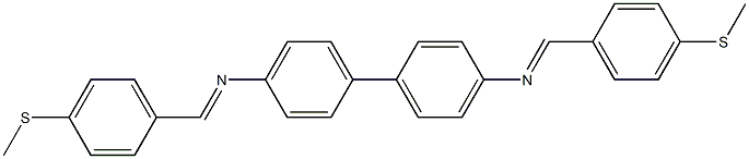 N-{(E)-[4-(methylsulfanyl)phenyl]methylidene}-N-[4'-({(E)-[4-(methylsulfanyl)phenyl]methylidene}amino)[1,1'-biphenyl]-4-yl]amine 结构式
