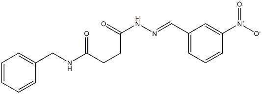 N-benzyl-4-{2-[(E)-(3-nitrophenyl)methylidene]hydrazino}-4-oxobutanamide Struktur
