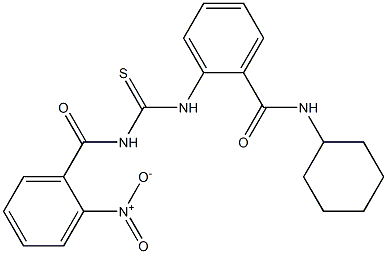 N-cyclohexyl-2-({[(2-nitrobenzoyl)amino]carbothioyl}amino)benzamide 结构式