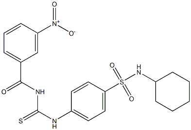 N-cyclohexyl-4-({[(3-nitrobenzoyl)amino]carbothioyl}amino)benzenesulfonamide Structure