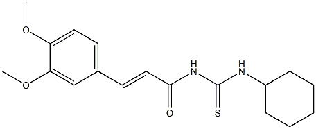 N-cyclohexyl-N'-[(E)-3-(3,4-dimethoxyphenyl)-2-propenoyl]thiourea 化学構造式