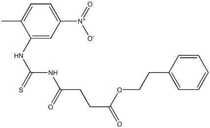 phenethyl 4-{[(2-methyl-5-nitroanilino)carbothioyl]amino}-4-oxobutanoate,,结构式