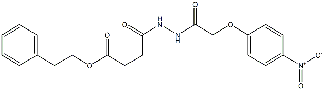 phenethyl 4-{2-[2-(4-nitrophenoxy)acetyl]hydrazino}-4-oxobutanoate Structure