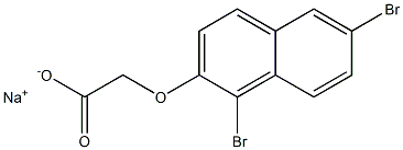 sodium 2-[(1,6-dibromo-2-naphthyl)oxy]acetate 化学構造式