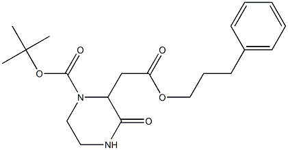 tert-butyl 3-oxo-2-[2-oxo-2-(3-phenylpropoxy)ethyl]-1-piperazinecarboxylate,,结构式