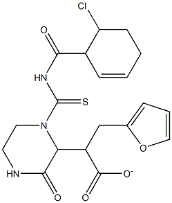 tetrahydro-2-furanylmethyl 2-(1-{[(2-chlorobenzoyl)amino]carbothioyl}-3-oxo-2-piperazinyl)acetate Struktur