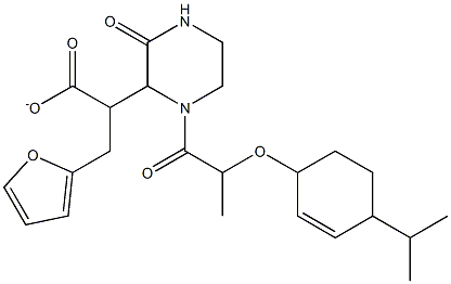 tetrahydro-2-furanylmethyl 2-{1-[2-(4-isopropylphenoxy)propanoyl]-3-oxo-2-piperazinyl}acetate Struktur