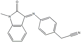 2-{4-[(1-methyl-2-oxo-1,2-dihydro-3H-indol-3-yliden)amino]phenyl}acetonitrile Structure