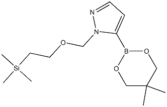 5-(5,5-Dimethyl-1,3,2-dioxaborinan-2-yl)-1-{[2-(trimethylsilyl)ethoxy]methyl}-1H-pyrazol,,结构式