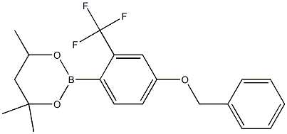 2-[4-Benzyloxy-2-(trifluoromethyl)phenyl]-4,4,6-trimethyl-1,3,2-dioxaborinane 化学構造式