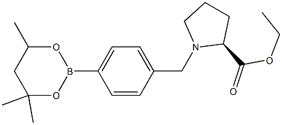 Ethyl 1-[4-(4,4,6-trimethyl-1,3,2-dioxaborinan-2-yl)benzyl]prolinate,,结构式