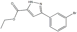 3-(3-溴苯基)-1H-吡唑-5-羧酸乙脂,,结构式