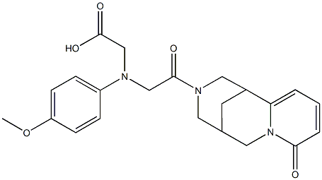 {(4-methoxyphenyl)[2-oxo-2-(6-oxo-7,11-diazatricyclo[7.3.1.0~2,7~]trideca-2,4-dien-11-yl)ethyl]amino}acetic acid Struktur