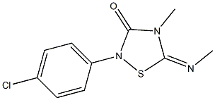 4-Methyl-2-(4-chlorophenyl)-5-(methylimino)-4,5-dihydro-1,2,4-thiadiazol-3(2H)-one,,结构式