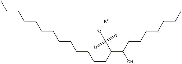 8-Hydroxydocosane-9-sulfonic acid potassium salt,,结构式