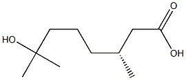 [R,(+)]-7-Hydroxy-3,7-dimethyloctanoic acid Structure