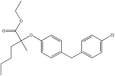 2-[[4-(4-Chlorobenzyl)phenyl]oxy]-2-methyl-hexanoic acid ethyl ester Struktur