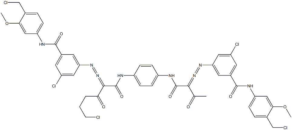 3,3'-[2-(2-Chloroethyl)-1,4-phenylenebis[iminocarbonyl(acetylmethylene)azo]]bis[N-[4-(chloromethyl)-3-methoxyphenyl]-5-chlorobenzamide]|