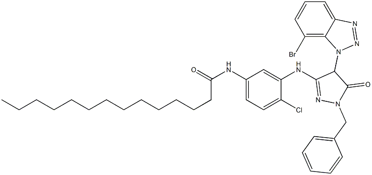  1-Benzyl-4-(7-bromo-1H-benzotriazol-1-yl)-3-[2-chloro-5-(tetradecanoylamino)anilino]-5(4H)-pyrazolone